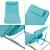 Set 2 saltele de plajă Cellorigo turcoaz cu spătar reglabil și pernă
