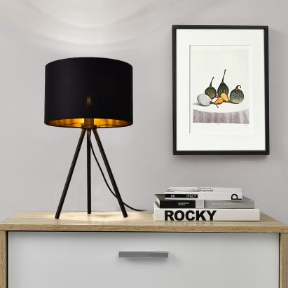 Tischleuchte Metz E14 Max. 40W mit Metallfüßen Schwarz lux.pro