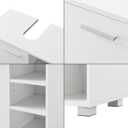 Dulap baie pentru lavoar Narvik 56x60x31 cm, alb, en.casa