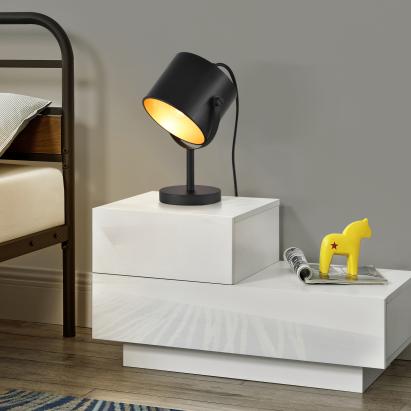 Lampă de masă Farstorp neagră, 1 x E27, design modern [lux.pro]