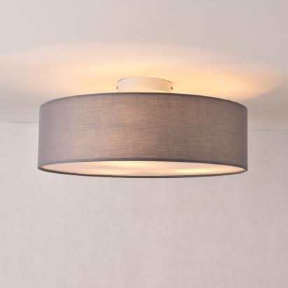 Deckenleuchte Omaha 3x E27 ø45x12 cm Organza Grau lux.pro