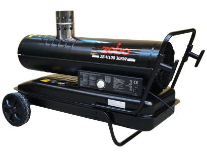 Tun de aer cald Zobo ZB-H100 cu ardere indirectă, 30 kW, 230 V, 200 mp