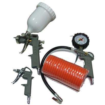 Kit 4 accesorii pentru compresor aer Stager, furtun spiralat 5 m