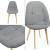 Set 4 scaune dining Kopparberg gri deschis, tapitate, en.casa