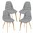 Set 4 scaune dining Kopparberg gri deschis, tapitate, en.casa
