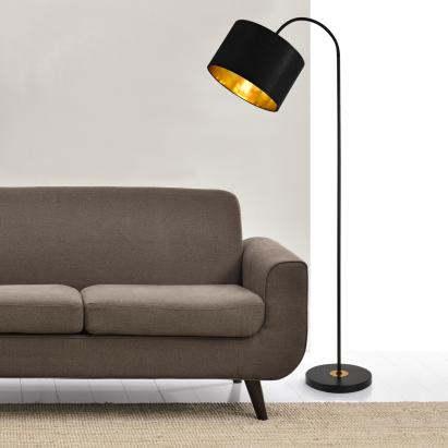 Lampadar Toledo negru cu abajur reglabil, design modern