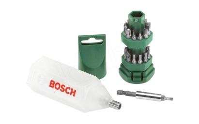 Set mixt Bosch cu 25 biti 25 mm, 1/4 inch si suport magnetic