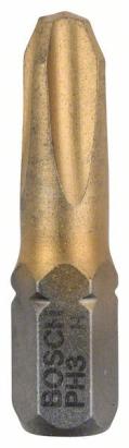 Set 3 biti Bosch PH3 Max Grip, 25 mm, prindere hexagonala 1/4"