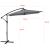 Umbrelă suspendată Budva 270 cm din poliester și oțel, gri