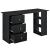 Birou Lemberg 120x50x72 cm negru cu 3 sertare si 3 rafturi