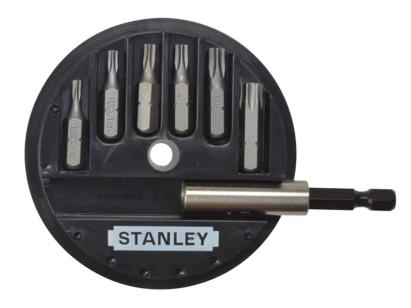 Set 6 biti Torx Stanley 25 mm cu adaptor magnetic 1/4 si cutie