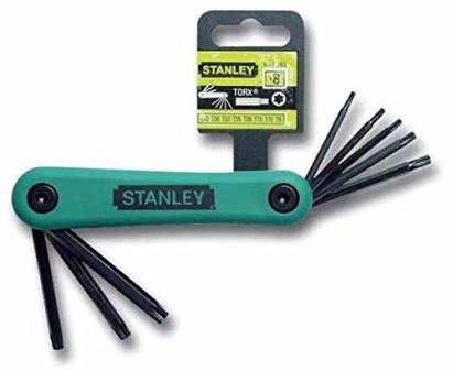 Set 8 chei Torx pliabile Stanley T9-T40 in carcasa, din otel aliat