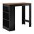 Masă de bar Kouvola cu 3 rafturi, negru și aspect nuc, 110x50x103 cm