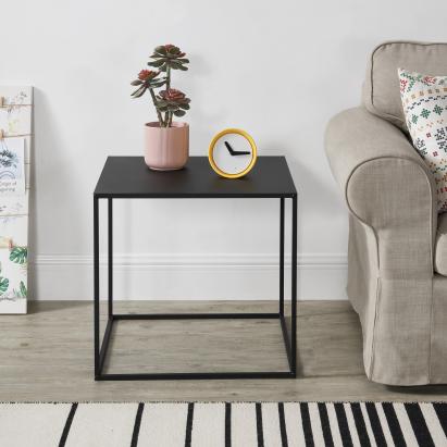Masă laterală Russafa 50x55x55 cm din metal, negru mat