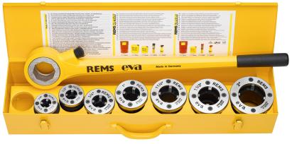 Clupă filetat REMS Eva set R 1/2-2 cu capete 1/2-3/4-1-1 1/4-1 1/2-2