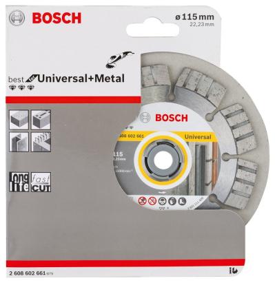 Disc diamantat Bosch Universal Best 115 mm pentru metal si materiale diverse