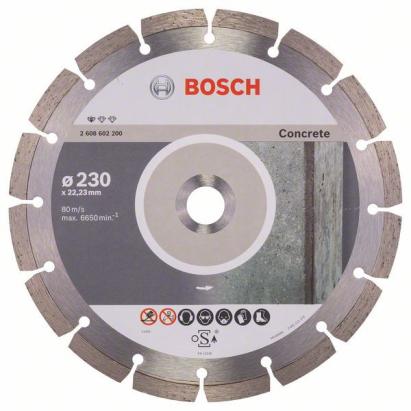 Disc diamantat Bosch Standard for Concrete 230 mm pentru beton, 22,23 mm