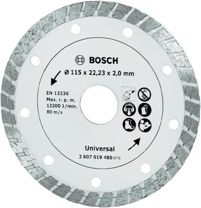 Disc diamantat turbo Bosch 115 mm pentru beton, caramida si piatra