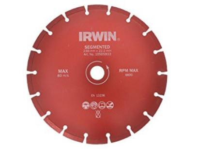 Disc diamantat segmentat Irwin 115 mm pentru beton si piatra, prindere 22,2 mm
