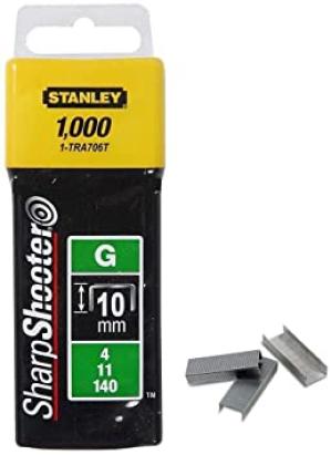 Capse Stanley Tip G 10 mm, set 1000 buc, otel galvanizat pentru capsator
