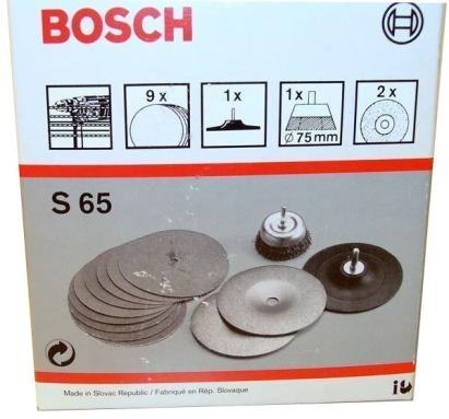 Set Bosch pentru curatarea ruginii S 65, cu discuri abrazive si perie 75 mm