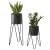 Set 2 suporturi pentru plante Hedera din metal negru, [en.casa]