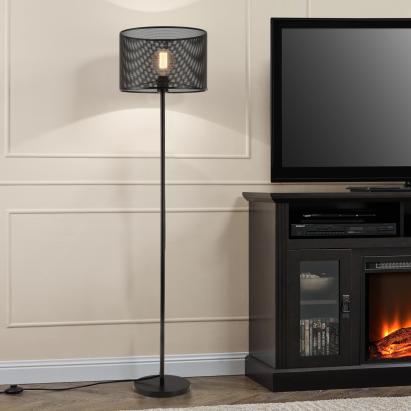 Stehleuchte Arensburg 153 cm Metall E27 60W Schwarz lux.pro