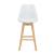 Set 4 scaune de bar Lublin albe cu spătar și picioare din lemn