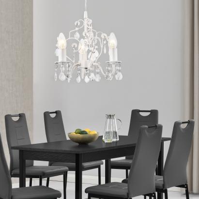 Kronleuchter Luzern 140 cm dreiflammig E14 Weiß Metall Kunststoff lux.pro