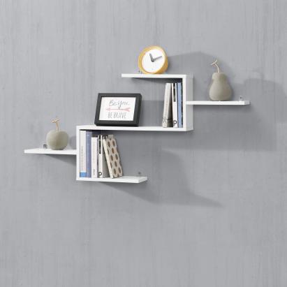 Schweberegal Flekkefjord 104 x 14,5 x 49,5 cm mit 5 Ablageflächen Weiß en.casa