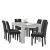 Set masă dining Kramfors cu 6 scaune, alb și gri închis, 140x90 cm