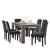 Set masă dining cu 6 scaune Kramfors 140x90 cm stejar antic gri închis