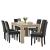 Set masă dining Kramfors cu 6 scaune, 140x90 cm, stejar și gri închis