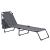 Șezlong pliabil de grădină și plajă cu copertină, gri închis, 187 cm