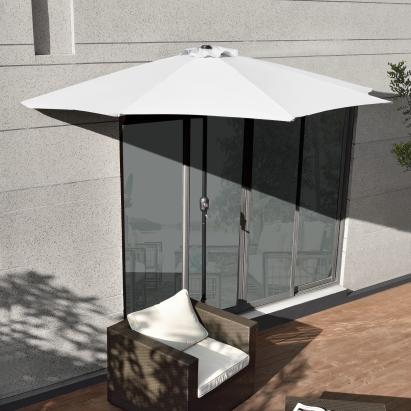 Umbrelă semirotundă pentru balcon Eger 300 cm, albă, [casa.pro]