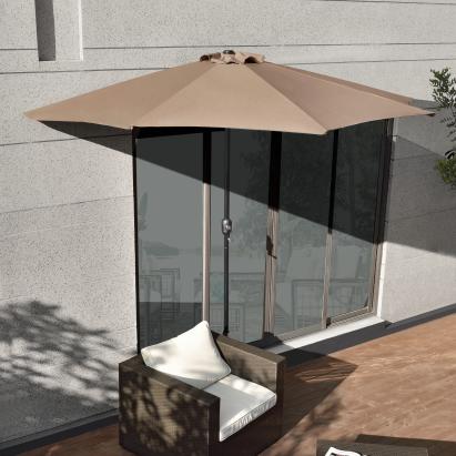 Umbrelă semirotundă pentru balcon și terasă 300 cm, bej, casa.pro