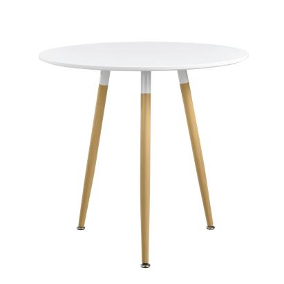 Masă dining rotundă Camille 80 cm, design retro, albă