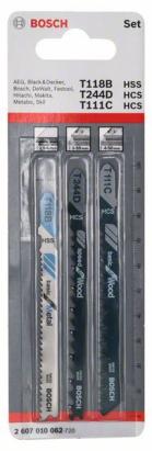 Set 3 pânze Bosch cu prindere T pentru lemn, metal și plastic