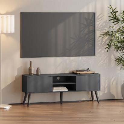 Comodă TV Eskilstuna cu 2 uși și 2 rafturi, gri închis, 120 cm