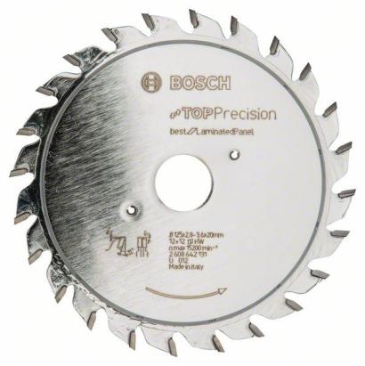 Disc de pretăiere Bosch pentru panouri laminate, 125x20 mm, 12+12 dinți