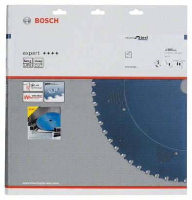 Pânză circulară Bosch Expert for Steel pentru oțel, 305x25,4x2,6 mm, 60 dinți