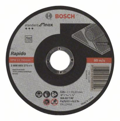 Disc de tăiere Bosch Standard Inox 125 mm, 1 mm, pentru metal