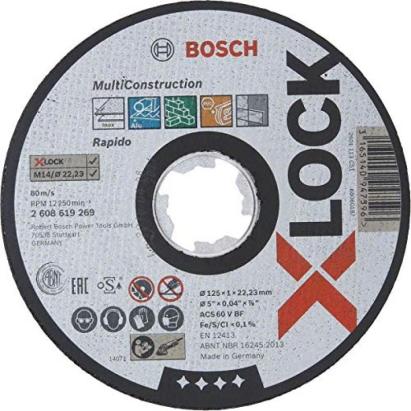 Disc tăiere Bosch X-LOCK multimaterial 125 mm, grosime 1 mm