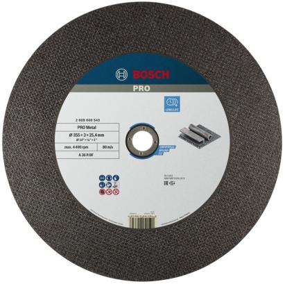 Disc de tăiere metal Bosch Pro 355x25,4x3 mm, rezistență ridicată