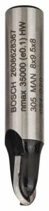 Freza de raionat Bosch pentru lemn, 8 mm, R1 4 mm, D 8 mm, L 9,2 mm