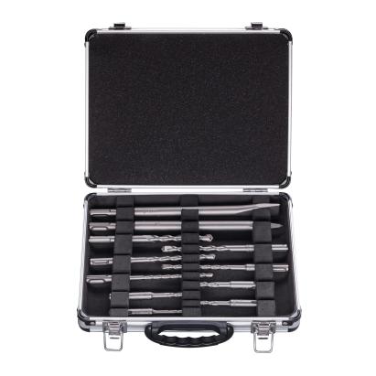 Set Bosch 11 accesorii SDS-Plus-1 cu 9 burghie, spitz, dalta si cutie metalica