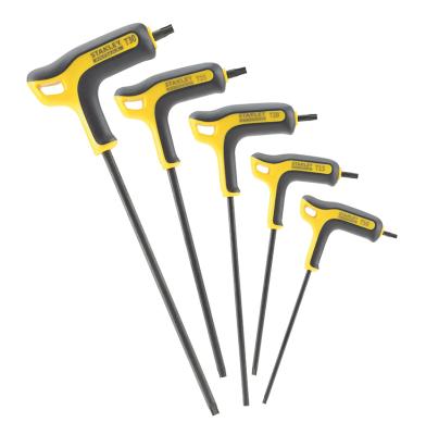 Set 5 chei Torx Stanley cu maner P, T10-T30, finisaj oxidat