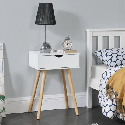 Beistelltisch Östersund 60x40x30 cm Weiß [en.casa]