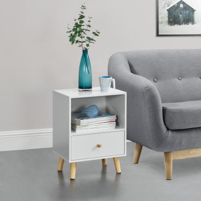 Beistelltisch Sundsvall 40x30x54 cm Weiß [en.casa]