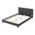 Pat tapitat din piele ecologică 140x200 cm negru, cu somieră